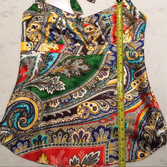 J.Crew Silk Multicolor Paisley Print Halter - Picture 7 of 10